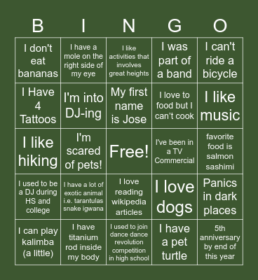 ARQ Christmas 2021 Bingo Card