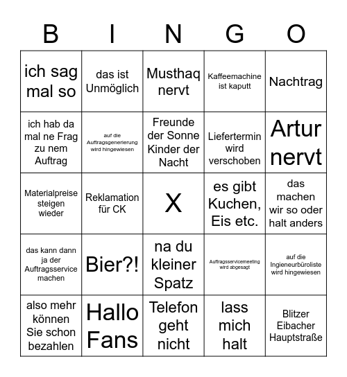 Büsch Bullshit Bingo Card