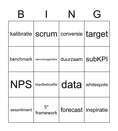 CJ Inspiratiemeeting Bingo Card
