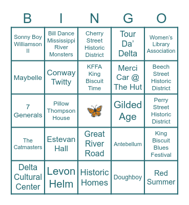 Helena Arkansas Bingo Card