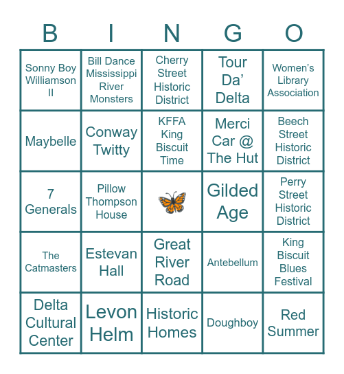 Helena Arkansas Bingo Card