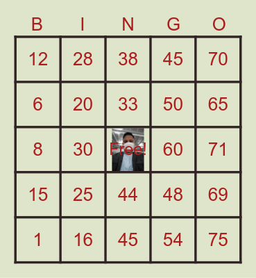 Alan P. Nebrida Bingo Card