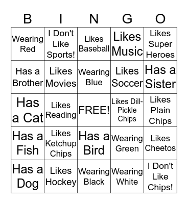 Get to Know You Bingo! Bingo Card