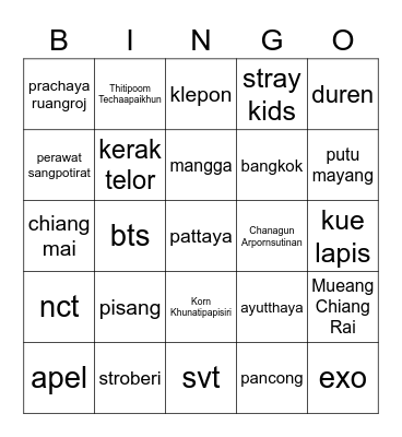 adsila Bingo Card