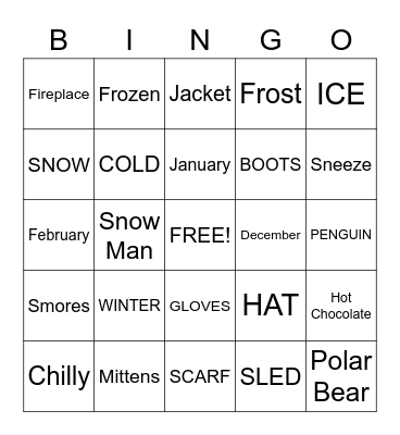 Winter Bingo Card