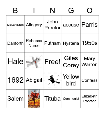 The Crucible Bingo Card