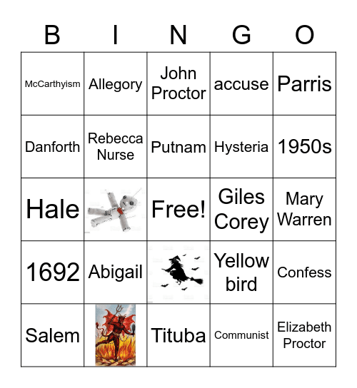 The Crucible Bingo Card