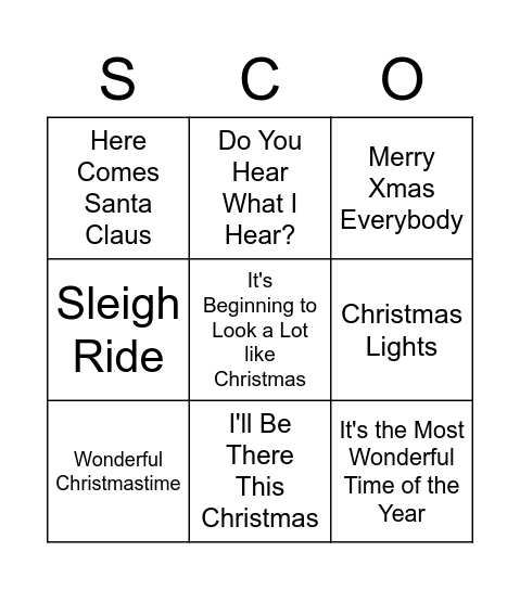 Kerstborrel Bingo Card