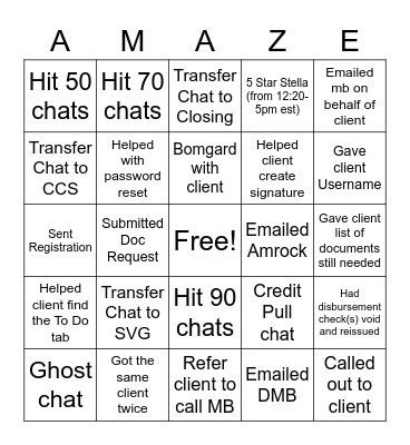 AMAZing Holiday Bingo Card