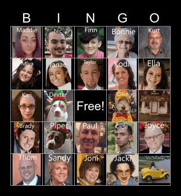 Sanders Christmas 2021 Bingo Card