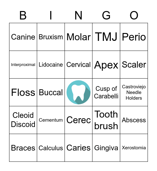 Dental Bingo Card
