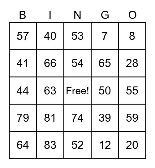 Bingo Card of Rajni! Bingo Card