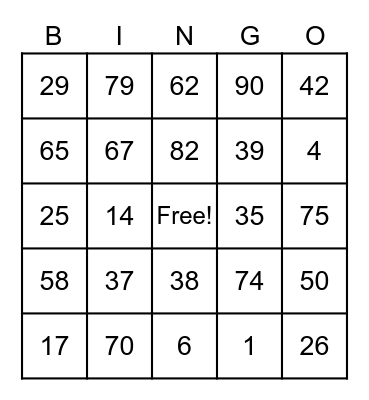 Bingo Card of Sathisha! Bingo Card