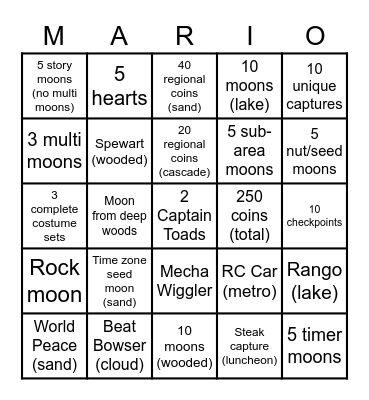 SMO Bingo Card