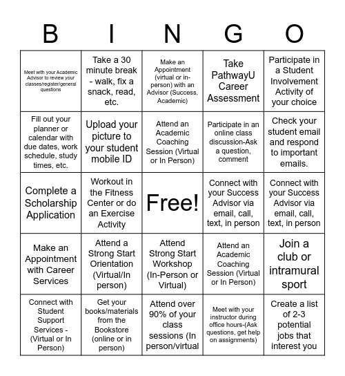 Virtual BINGO Card