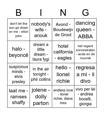 Kerstbingo Card