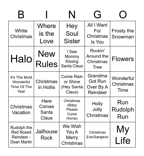 Salute to Santa: Holiday Cheer! Bingo Card
