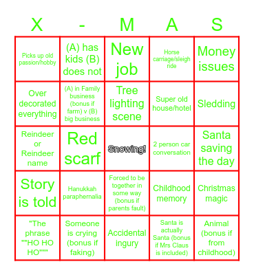 Cheesy Christmas Bingo Card
