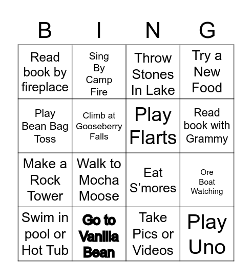 NORTH SHORE “MUST DO” Bingo Card