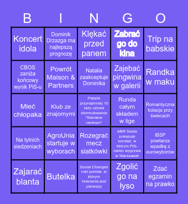 BAZAREK 2021-2023 BINGO Card