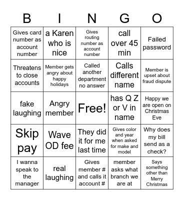 Contact center Bingo Card