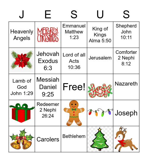 Jesus Bingo Card