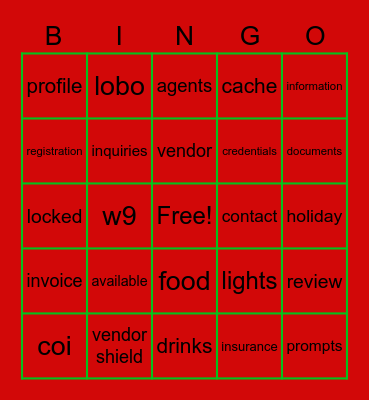 Happy Holidays from Yardi Bingo Card