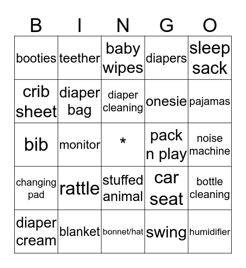 Annie & Andrew are having a baby! Bingo Card