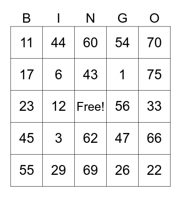 KSL Stockholm Bingo Card