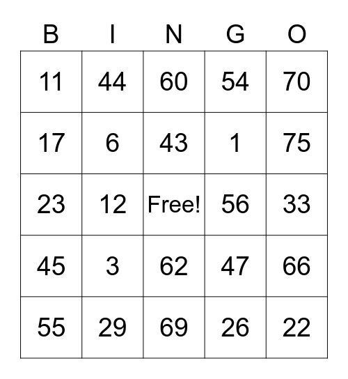 KSL Stockholm Bingo Card