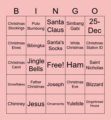 CONSUMER HOLIDAY FEST Bingo Card