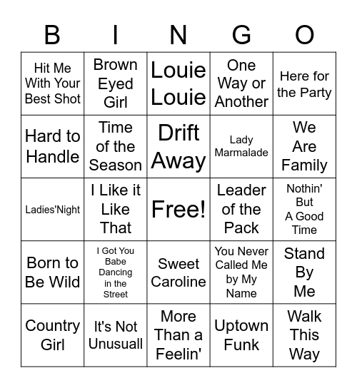 Singo Bingo Card