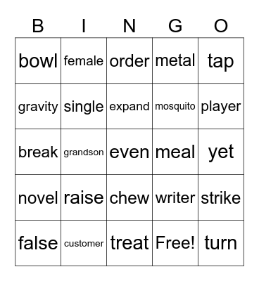Bingo Card