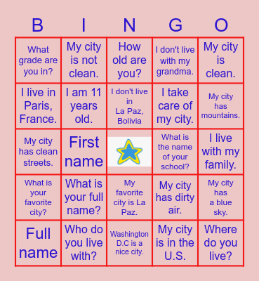 All about Me Bingo Card