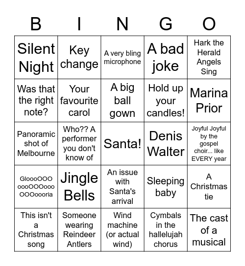 Carols Bingo 2021 Bingo Card