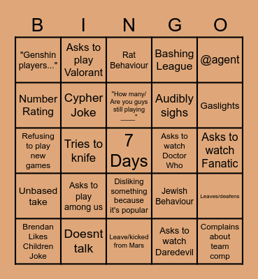 Da Bingo Card