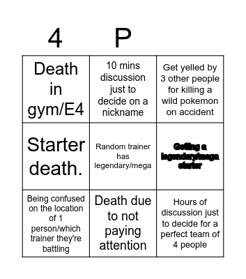 Pokemon UM Soullink Bingo Card