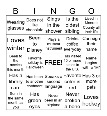 My Time Provider Bingo Card