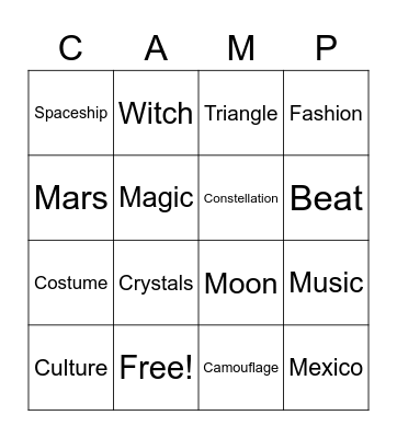 My Winter Adventure Bingo Card