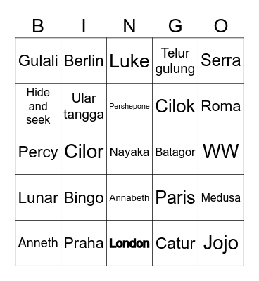 NAYAKA Bingo Card