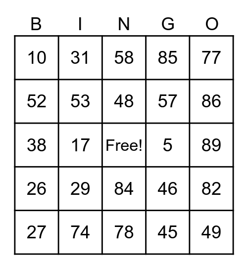 Bingo Card of Guri UwU! Bingo Card