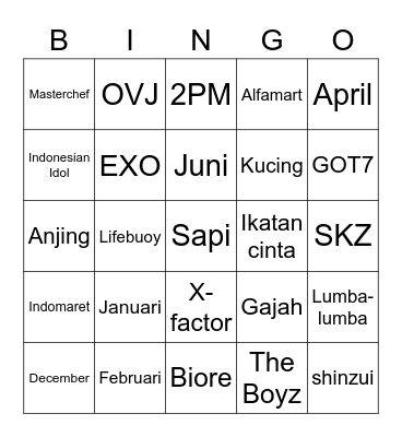 Mavie Bingo Card