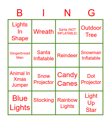 Xmas Bingo Card