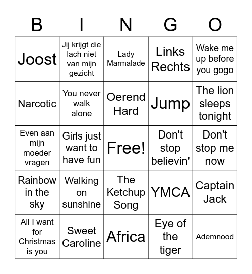 Foute kerstbing Bingo Card
