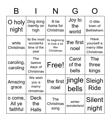 Christmas Bingo Card