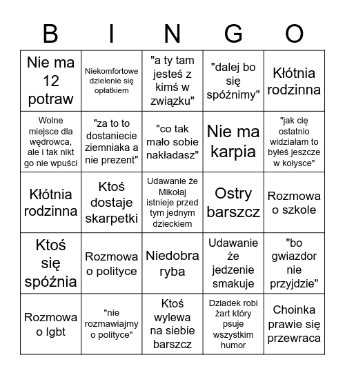 Polskie Święta Bingo Card
