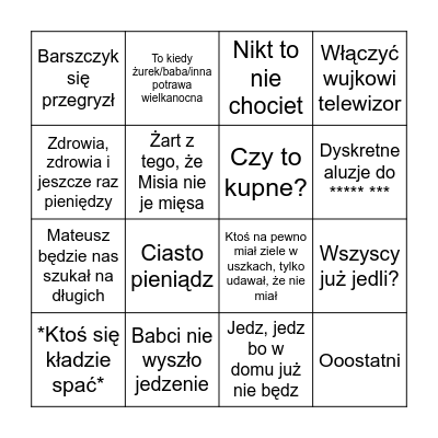 Bingo Święta 2022 Bingo Card