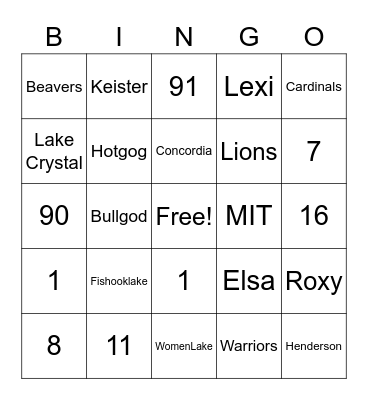 Nelson Christmas Trivia Bingo Card