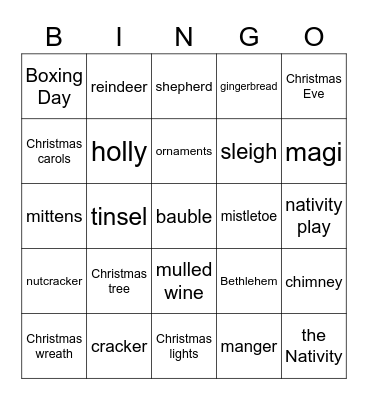 Christmas Bingo Card