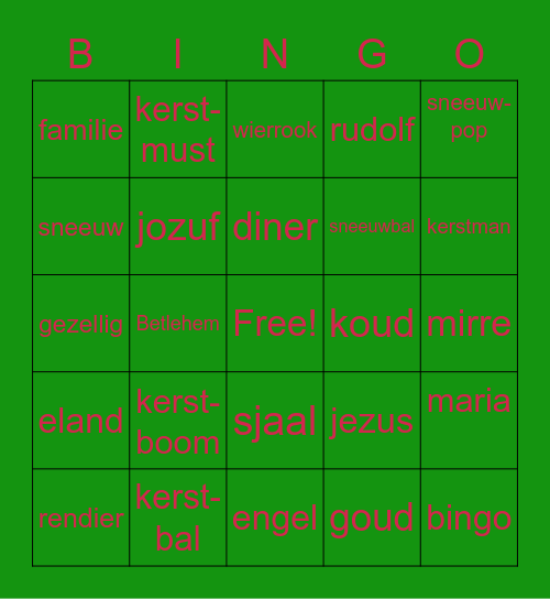 kerst bingo 2021 Bingo Card